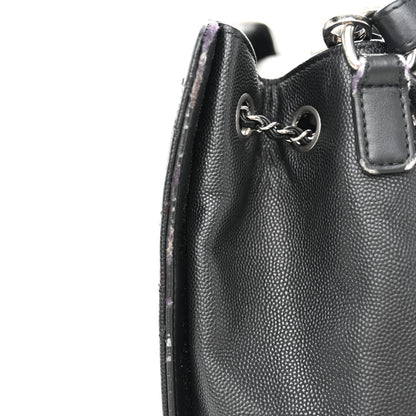 Chanel Caviar Quilted Medium CC Bucket Bag Black 12 of 13