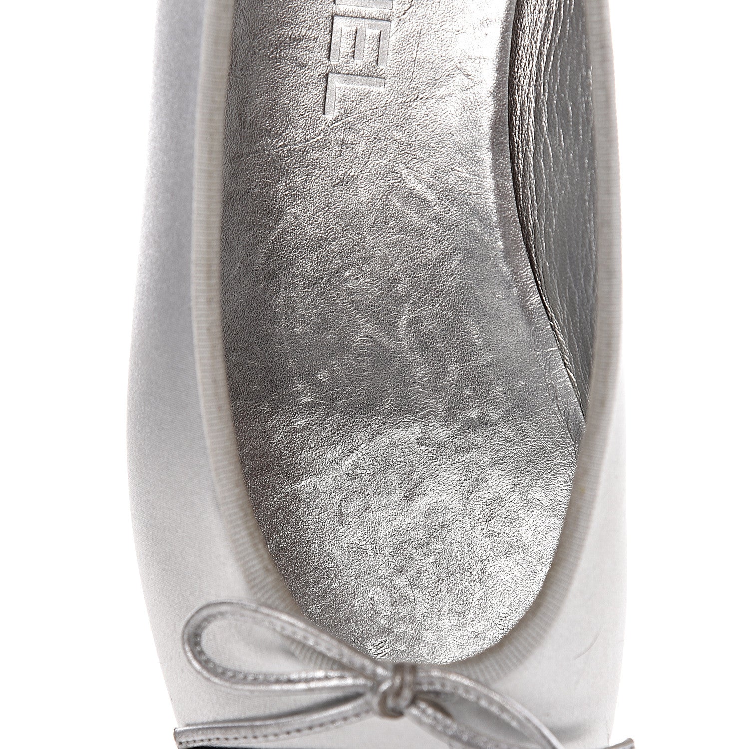 Chanel Laminated Lambskin Grosgrain Cap Toe CC Ballerina Flats 36 Silver Black 11 of 16