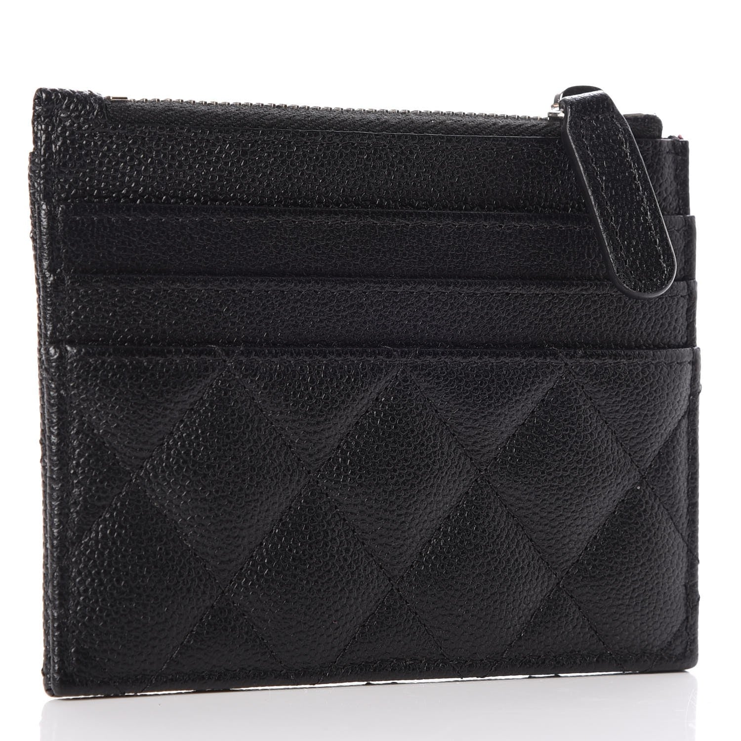 Chanel Caviar Quilted CC Zip Card Holder Black 3 of 8