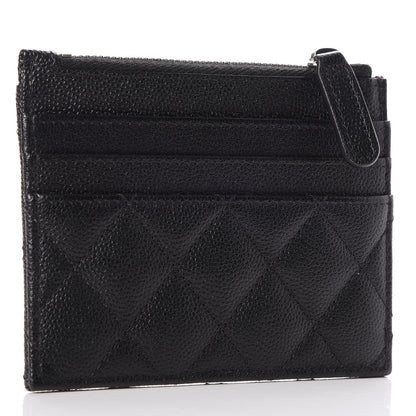 Chanel Caviar Quilted CC Zip Card Holder Black 3 of 8