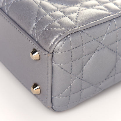 Christian Dior Metallic Lambskin Cannage Mini Lady Dior Grey 12 of 14