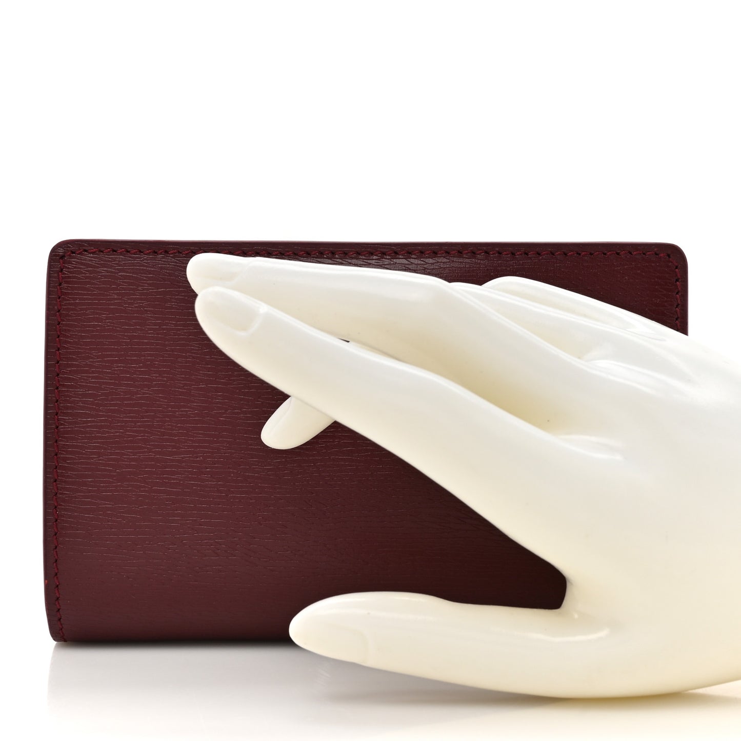 Calfskin Script Card Case Wallet Rosso Ancora Red