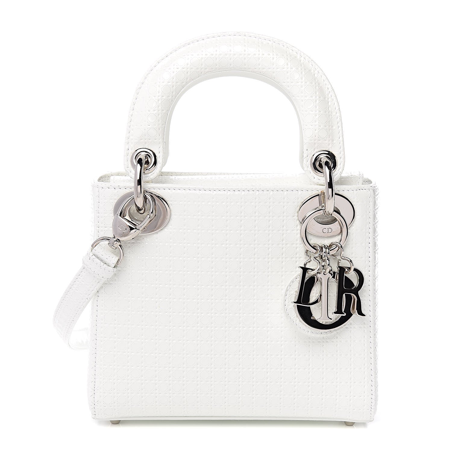 Christian Dior Patent Micro-Cannage Mini Lady Dior White 1 of 13