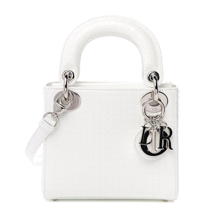 Christian Dior Patent Micro-Cannage Mini Lady Dior White 1 of 13