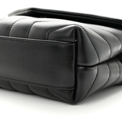 Saint Laurent Calfskin Y Quilted Monogram Toy Loulou Crossbody Bag Black 9 of 9