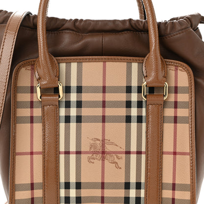 Burberry Patent Haymarket Check Small Dinton Tote Mid Camel 9 of 13