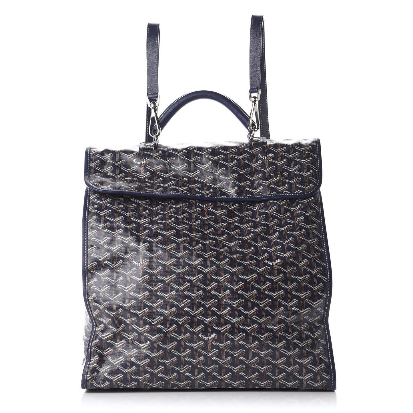 Goyardine Saint Leger Soft Briefcase Backpack Navy