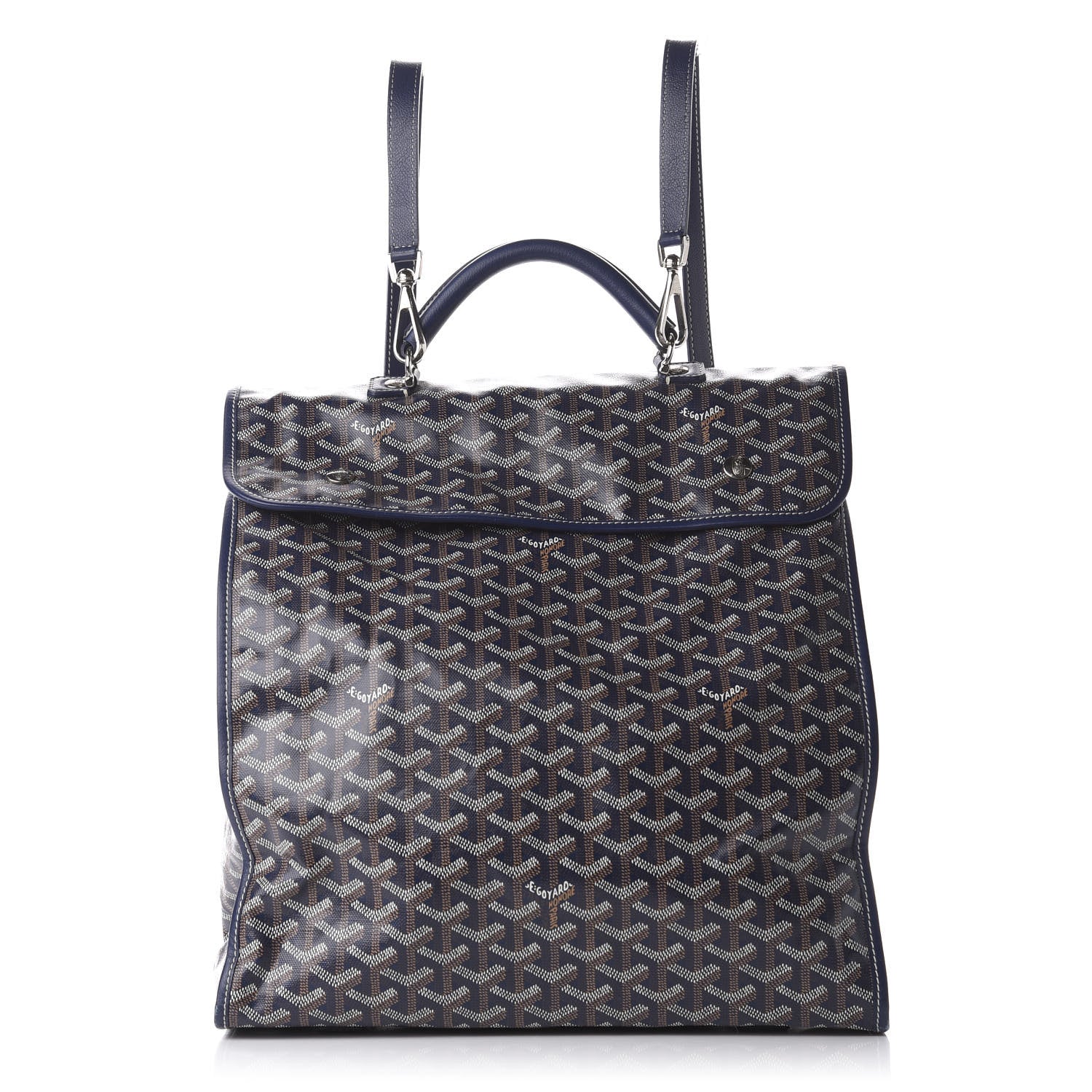 Goyard Goyardine Saint Leger Soft Briefcase Backpack Navy 1 of 9