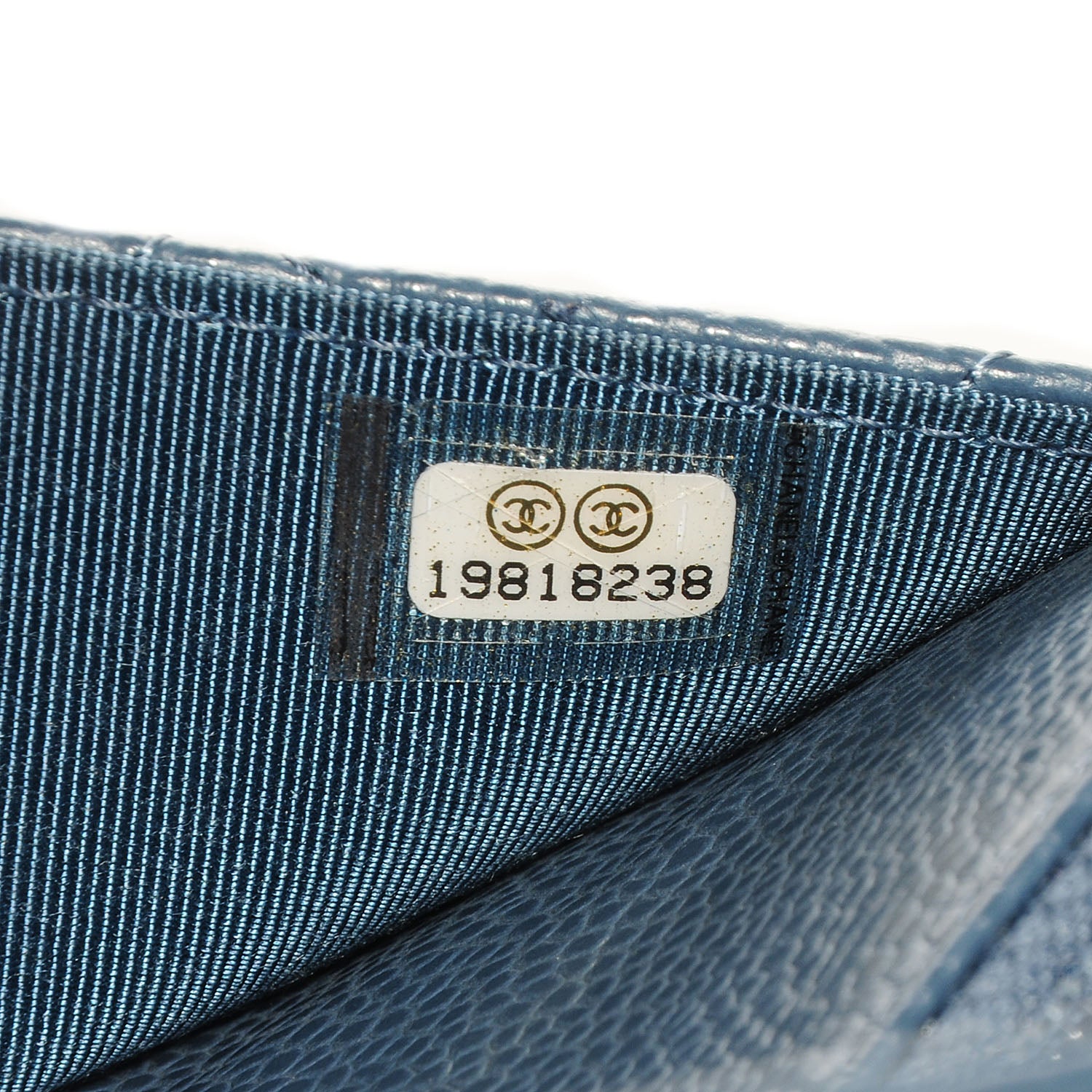 Chanel Caviar Quilted Wallet on Chain WOC Blue 6 of 7