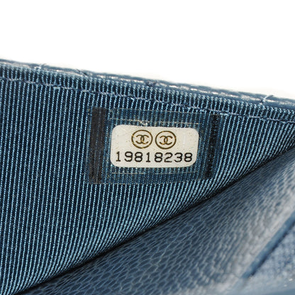 Chanel Caviar Quilted Wallet on Chain WOC Blue 6 of 7