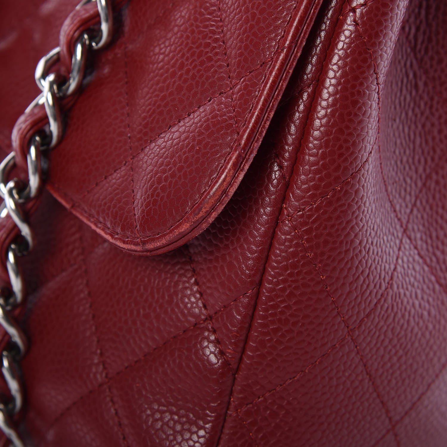 Chanel Caviar Quilted Jumbo Single Flap Red 20 of 27