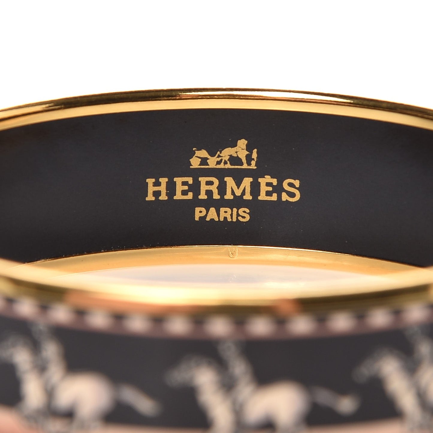 Enamel Printed Wide Bracelet Black 65