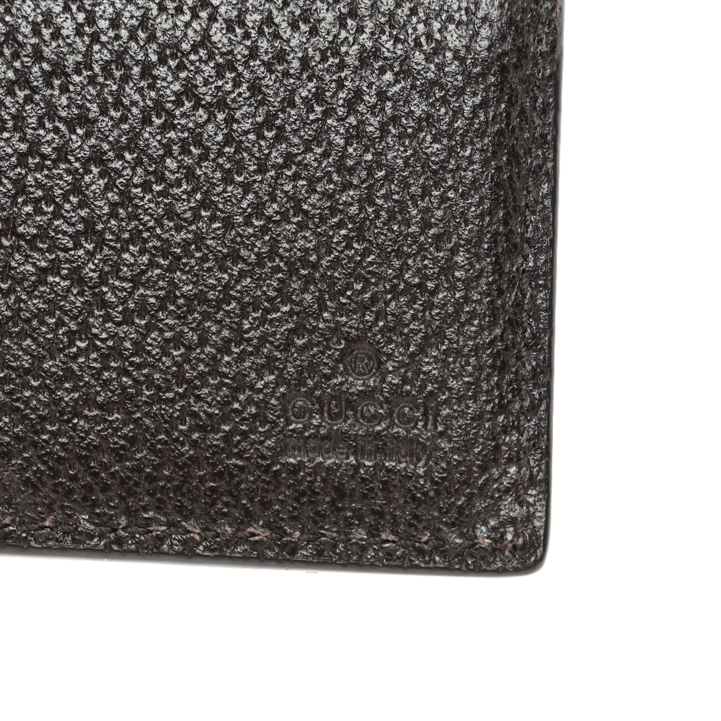 Calfskin Boar Effect GG Marmont Bi-Fold Wallet Brown