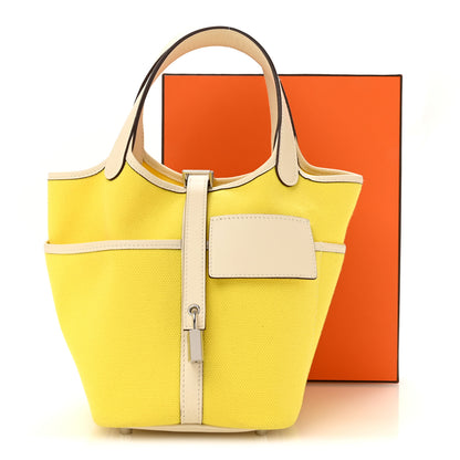 Hermes Toile Goeland Swift Cargo Picotin Lock 18 Jaune Citron Nata 11 of 11