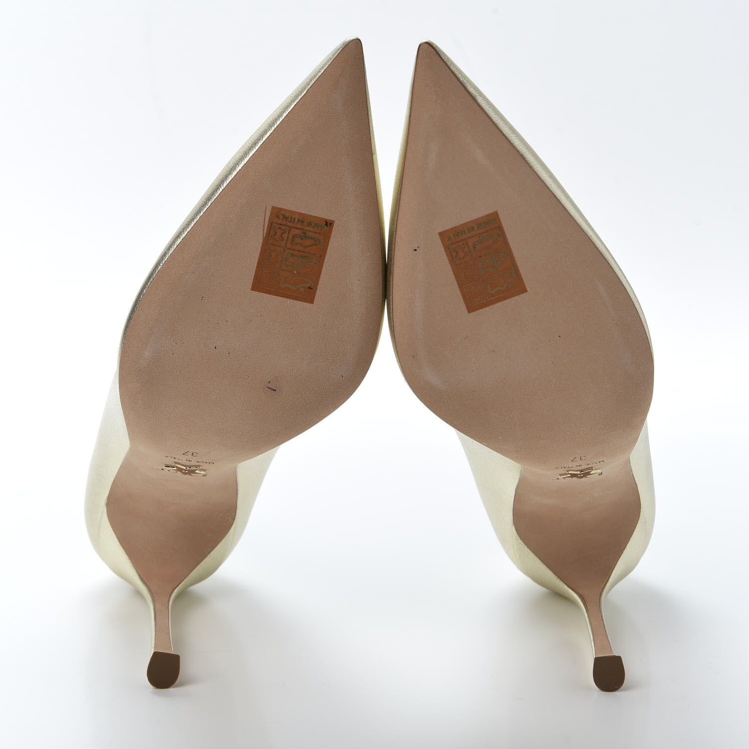 Christian Dior Lambskin Pumps 37 Gold 8 of 10