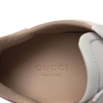 Gucci Calfskin Web Bee Embroidered Womens Ace Platform Sneakers 35.5 White 9 of 11