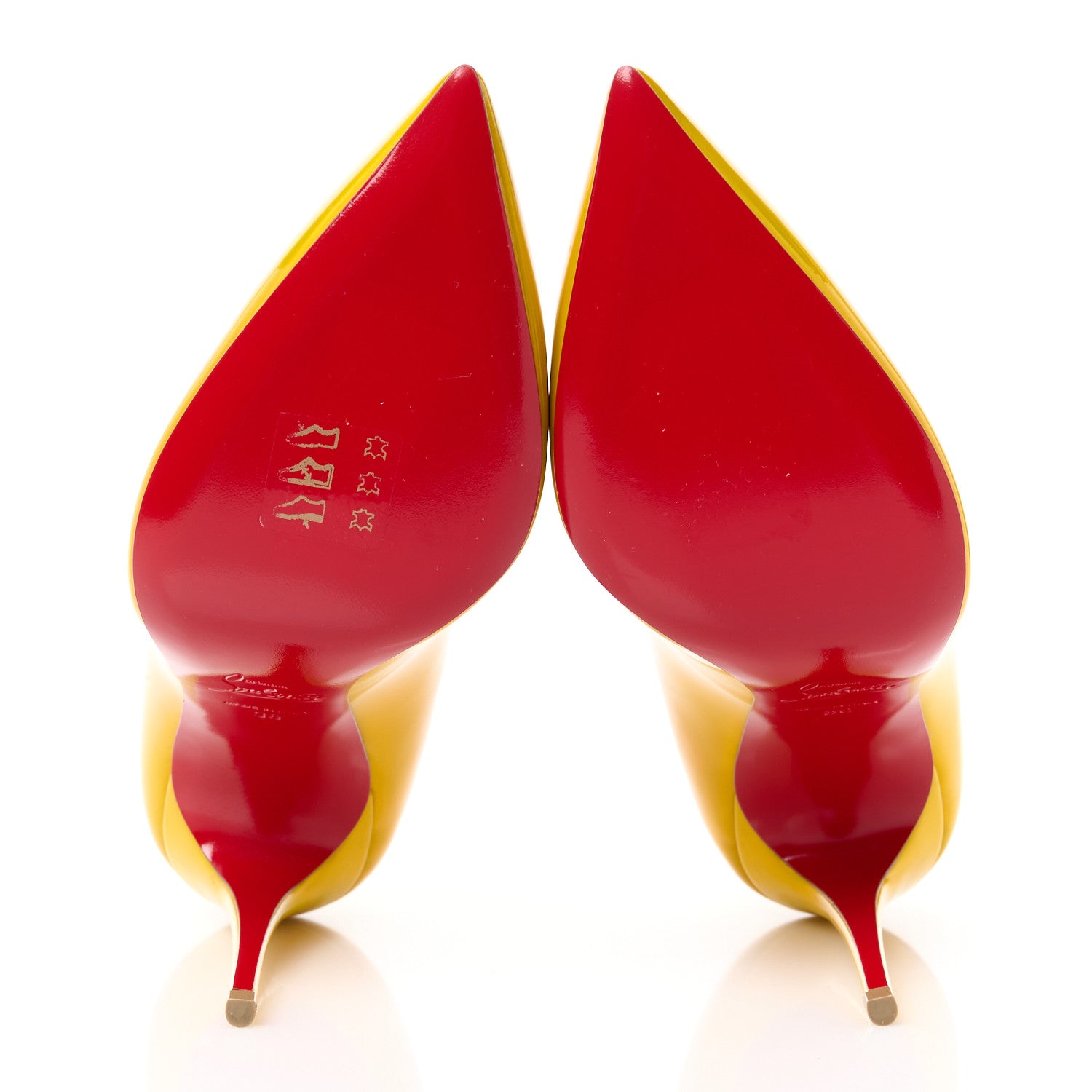 Christian Louboutin Metallic Patent Hot Chick 100 Pumps 36 Yellow 5 of 10