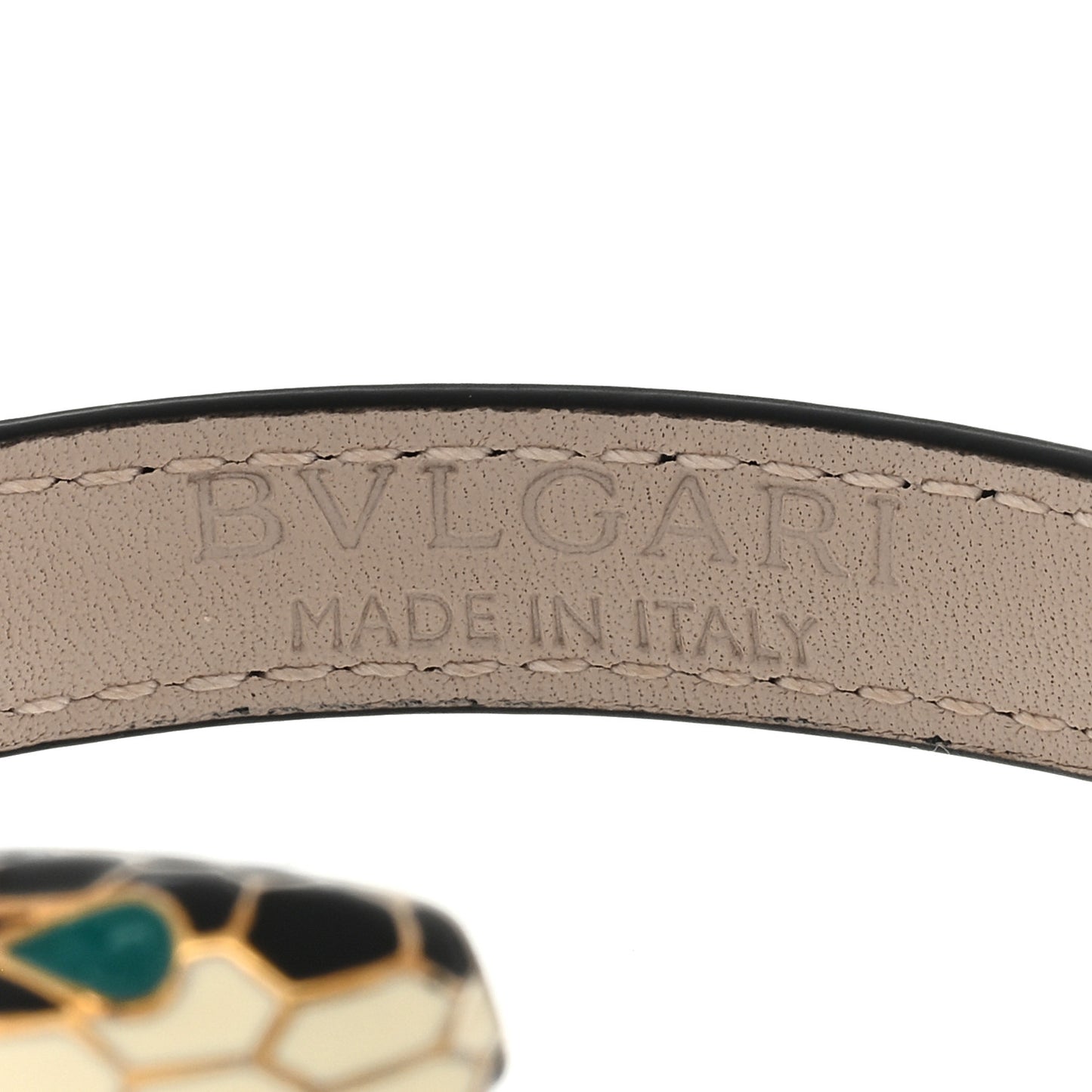 Calfskin Serpenti Forever Double Coil Bracelet Black