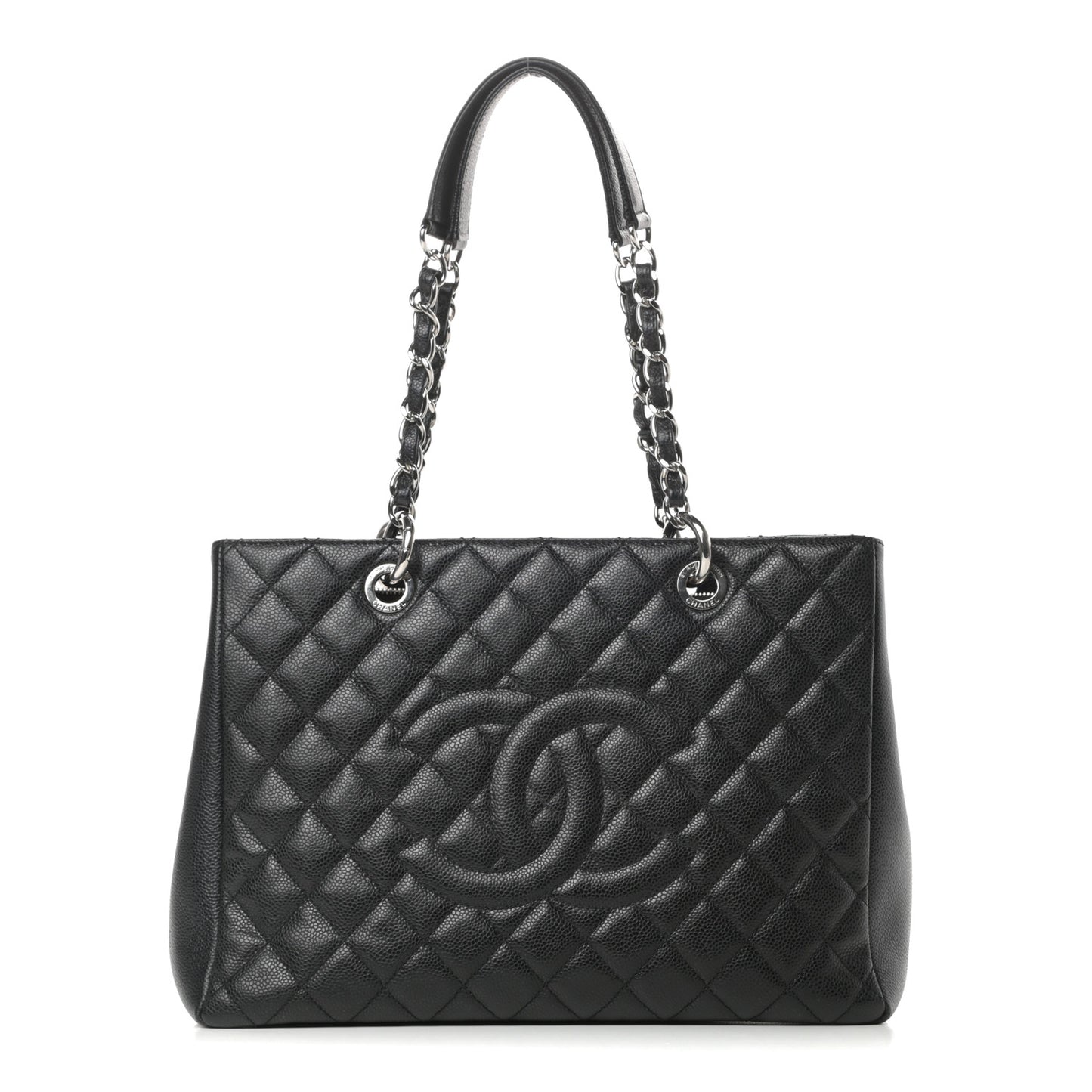 Caviar Quilted Grand Shopping Tote GST Black