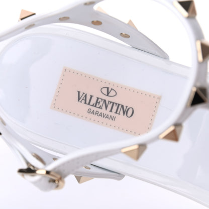 Valentino Garavani PVC Jelly Rockstud Caged Sandals 38 Optic White 6 of 12