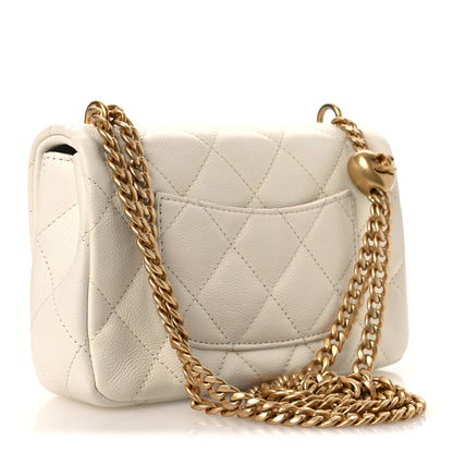 Chanel Caviar Quilted Mini Sweetheart Rectangular Flap White 3 of 10