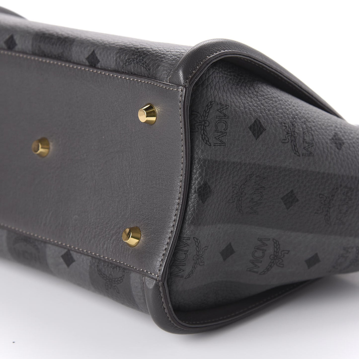 Striped Visetos Satchel Phantom Grey