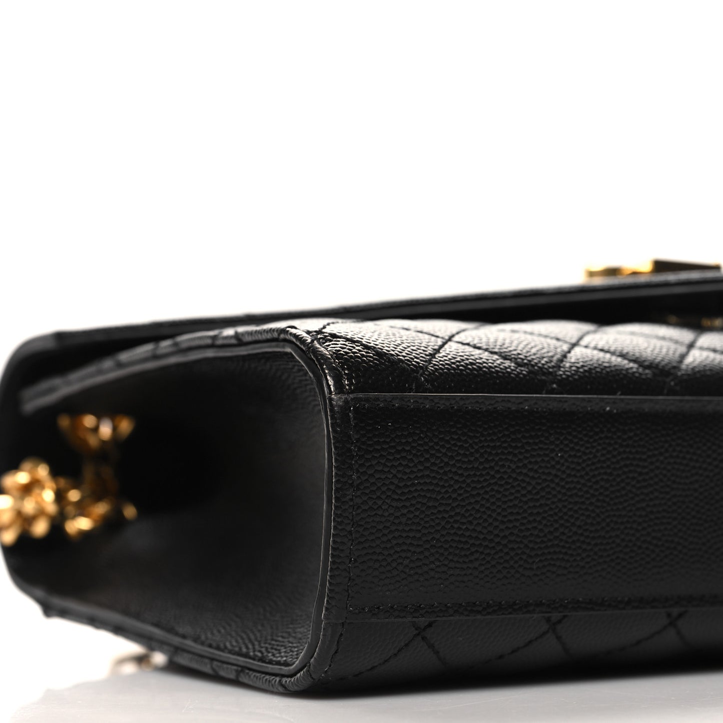 Grain De Poudre Textured Mixed Matelasse Triquilt Medium Monogram Satchel Black