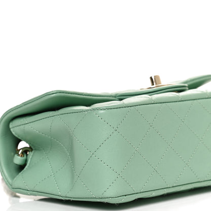 Chanel Lambskin Quilted Mini Rectangular Flap Light Green 9 of 10