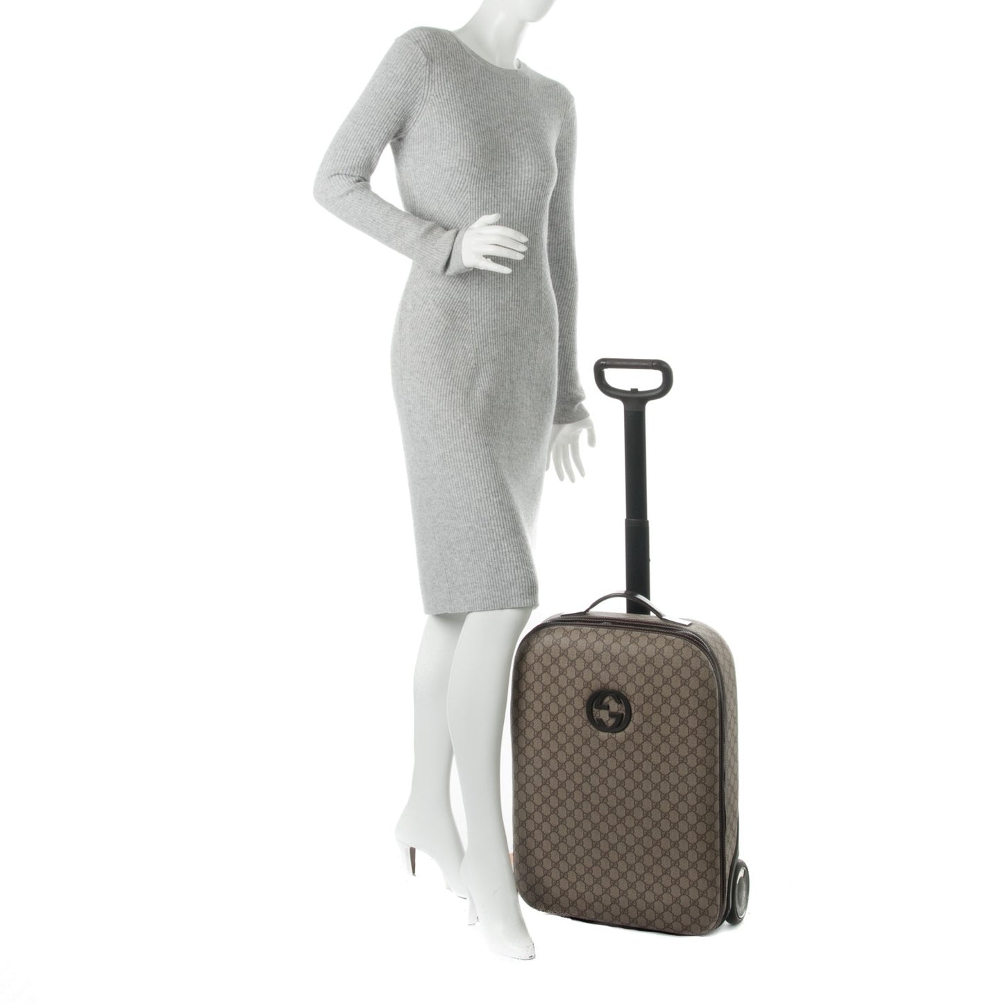 GG Plus Monogram Small Interlocking G Trolley Brown
