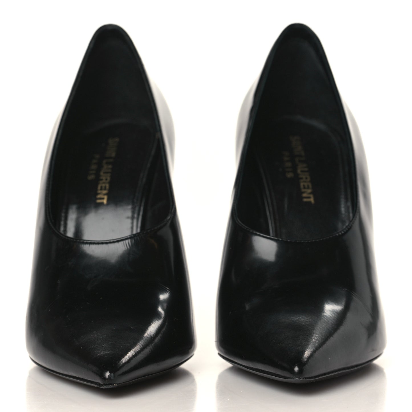 Patent Calfskin Teddy High Vamp 105 Pumps 38 Black