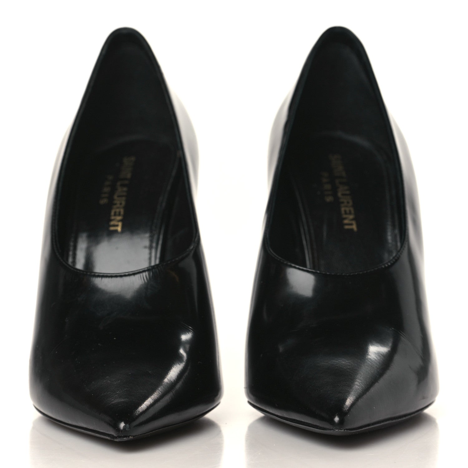 Saint Laurent Patent Calfskin Teddy High Vamp 105 Pumps 38 Black 2 of 9