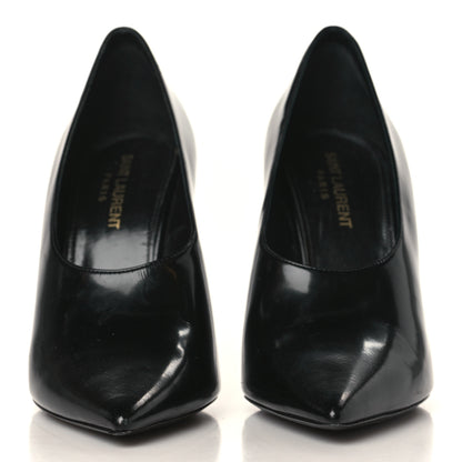 Saint Laurent Patent Calfskin Teddy High Vamp 105 Pumps 38 Black 2 of 9