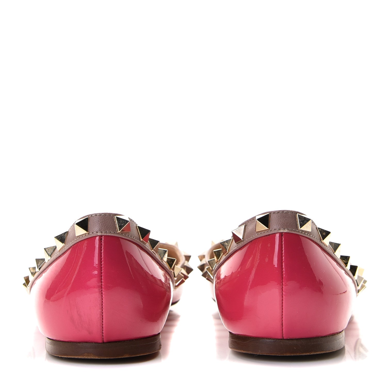 Valentino Garavani Patent Nappa Rockstud Ballerina Flats 37 Framboise Poudre 4 of 15