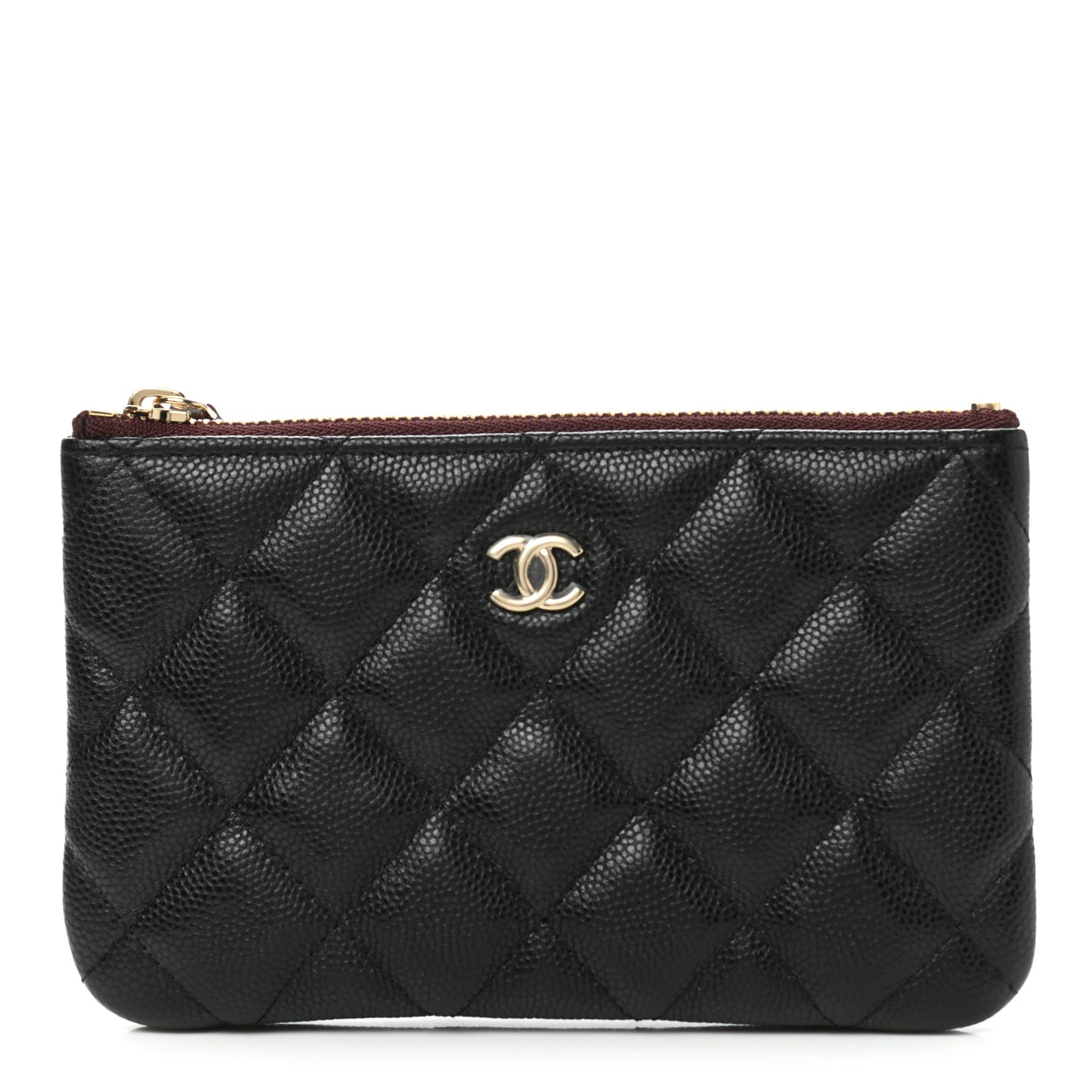 Caviar Quilted Small Cosmetic Case Black