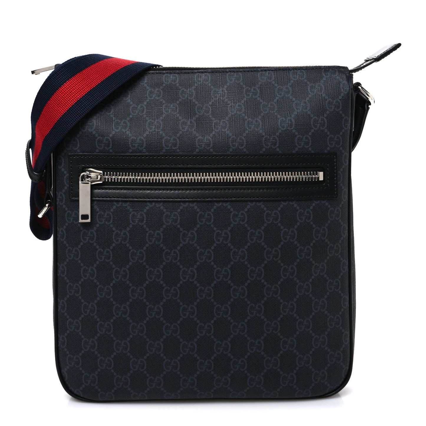 GG Supreme Monogram Messenger Bag Black Grey