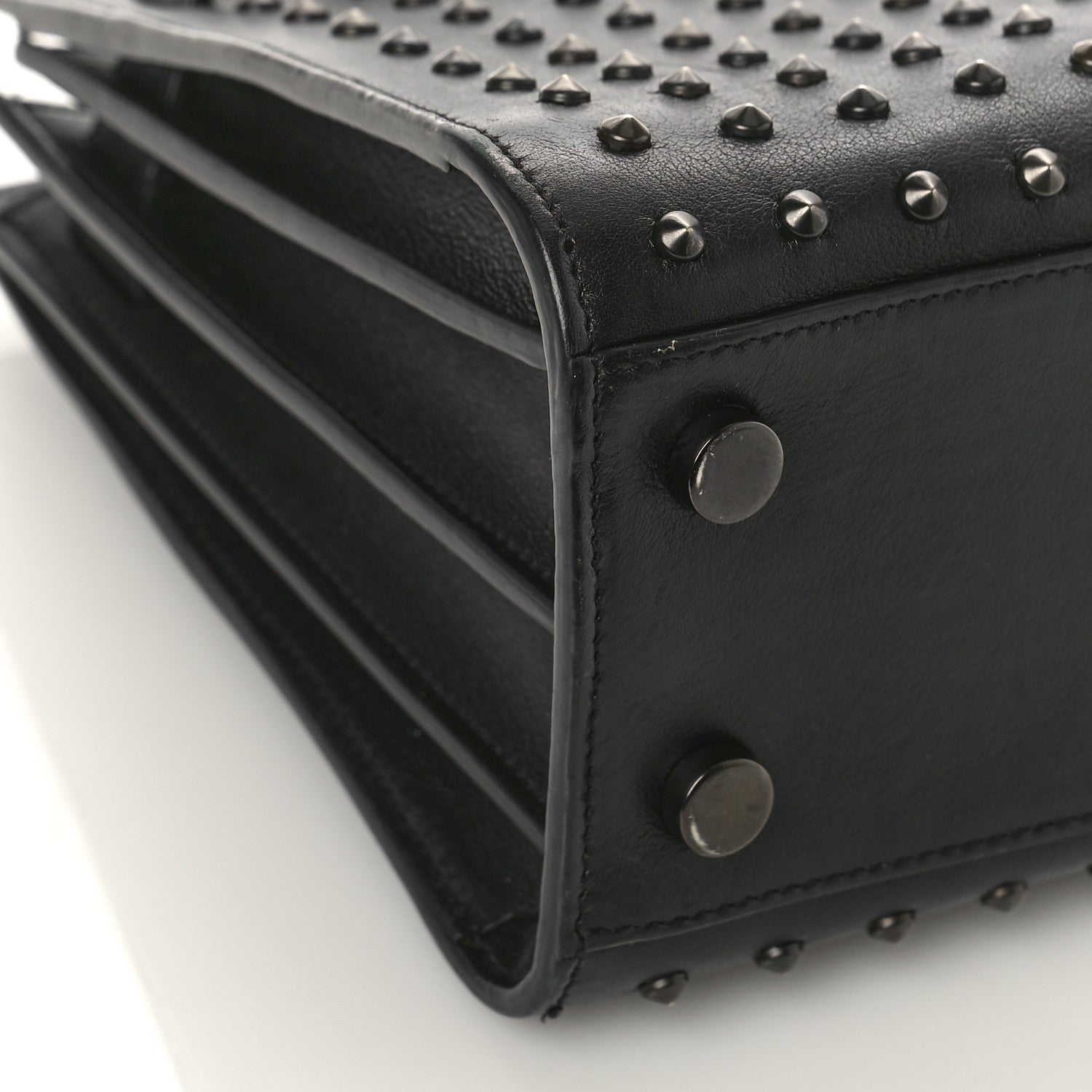 Saint Laurent Calfskin Studded Nano Sac De Jour Black 7 of 8