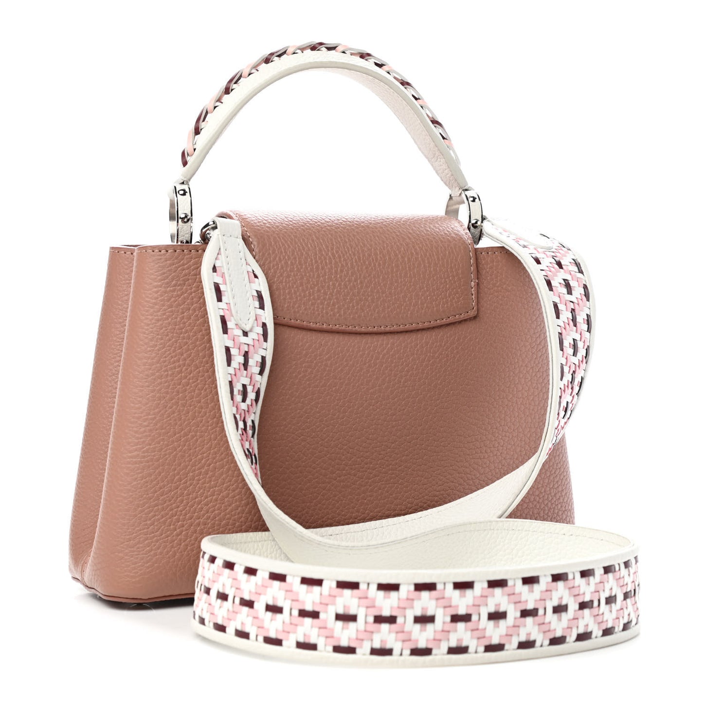 Taurillon Braided Capucines BB Bois De Rose Pink Black White