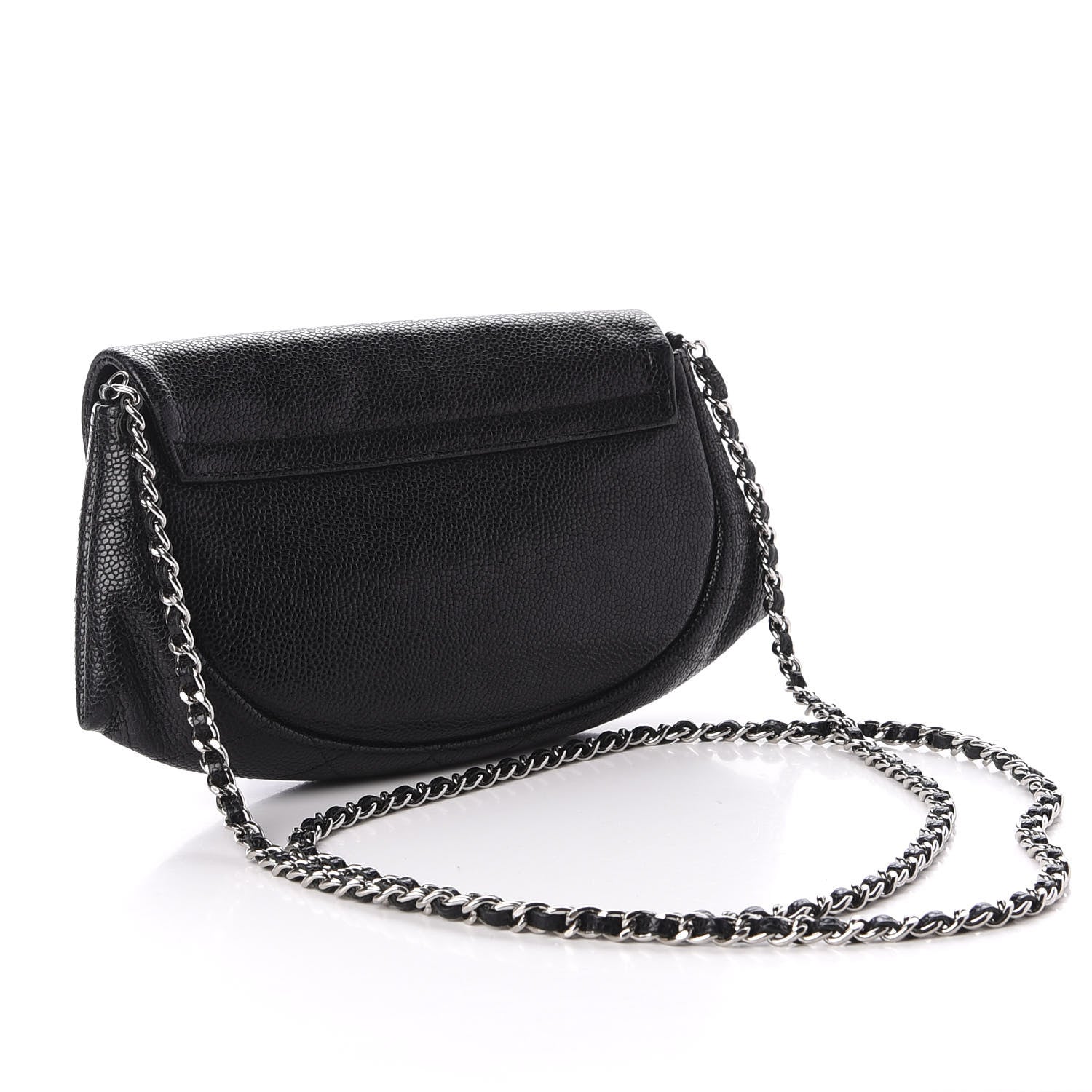 Chanel Caviar Half Moon Wallet On Chain WOC Black 3 of 11