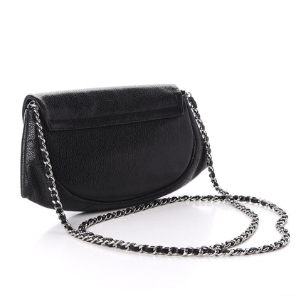 Chanel Caviar Half Moon Wallet On Chain WOC Black 3 of 11
