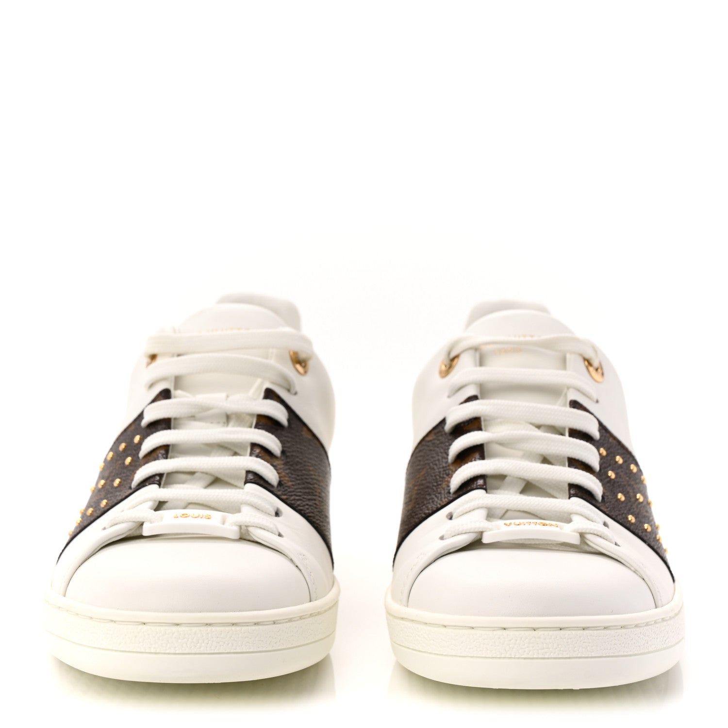 Louis Vuitton Calfskin Monogram Stud Front Row Sneaker 39 White 2 of 11