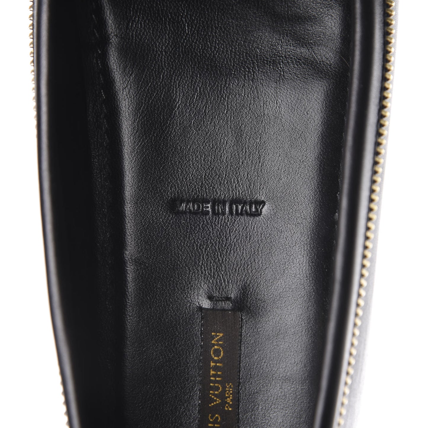 Calfskin Zipper Oxford Loafers 40 Black