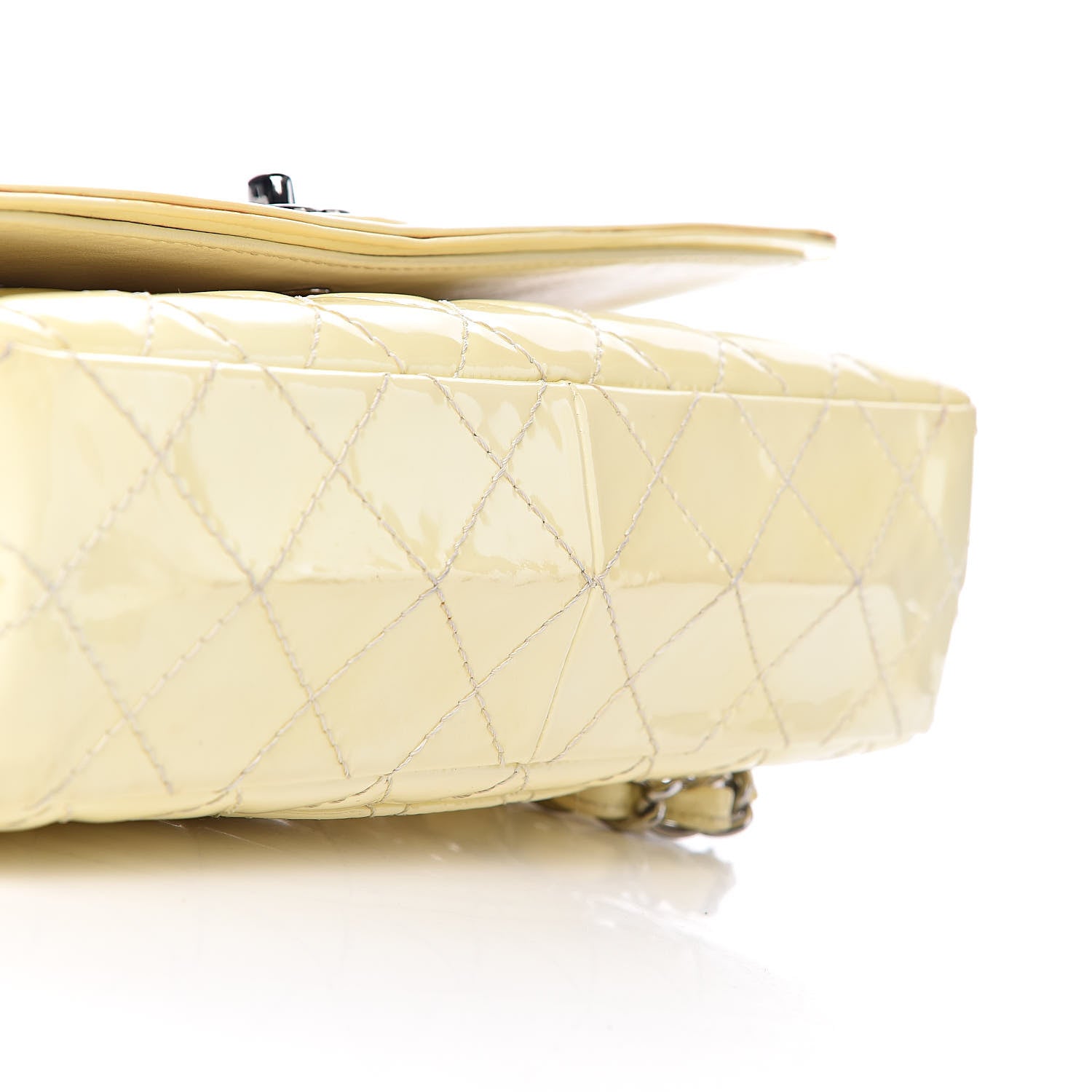 Chanel Patent Quilted Medium Double Flap Ivory 24 of 26