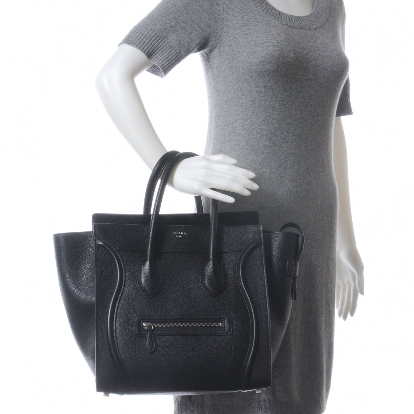 Drummed Calfskin Mini Luggage Black