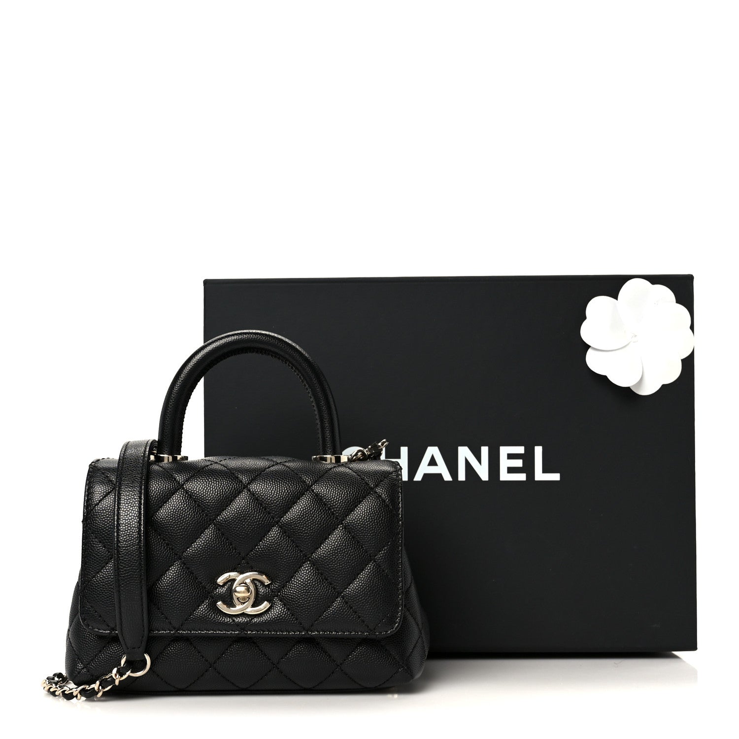 Chanel Caviar Quilted Extra Mini Coco Handle Flap Black 12 of 12
