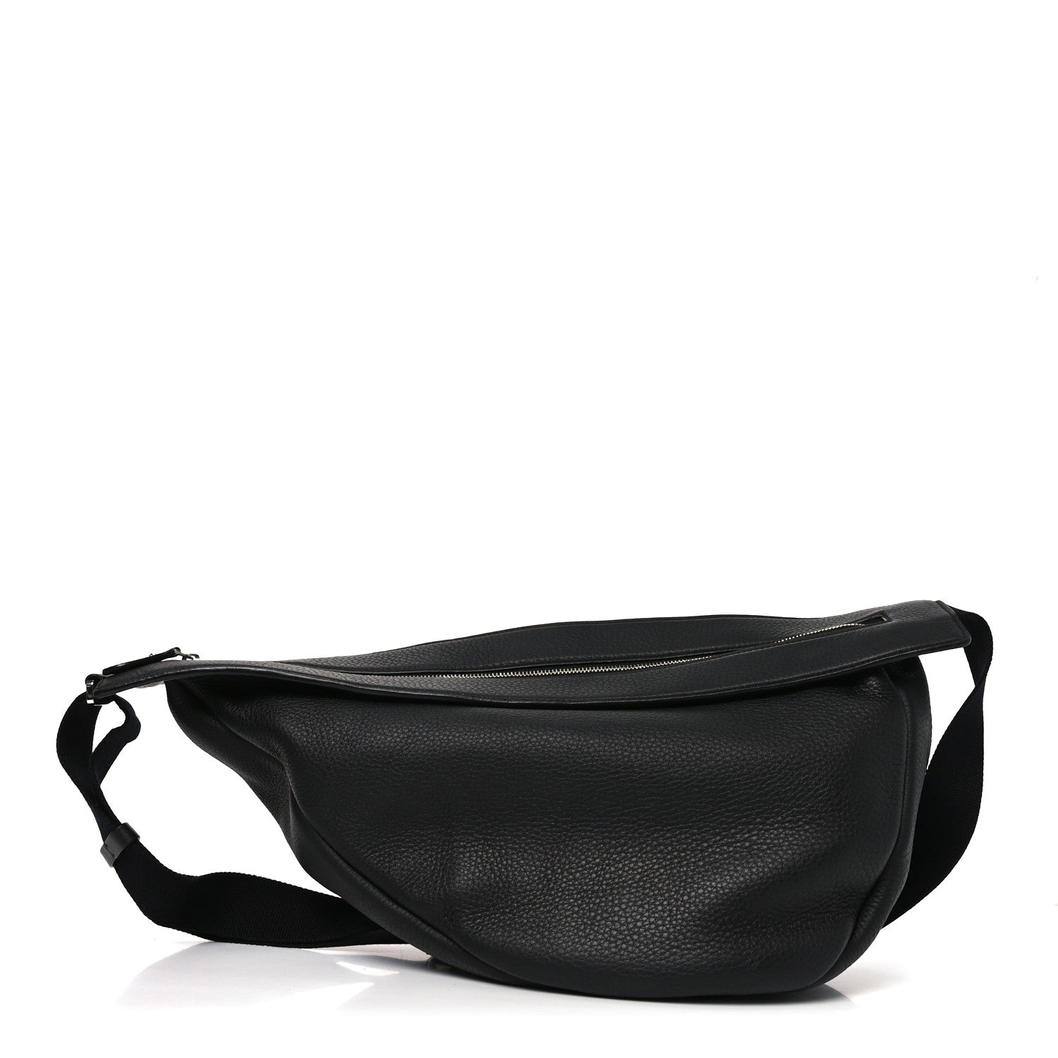 The Row Grained Calfskin Large Slouchy Banana Bag Black 1 of 10