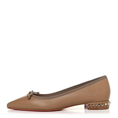 Christian Louboutin Nappa Spiked Hall Flats 37 Nude 1 of 4
