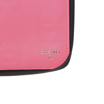 Chanel Calfskin Cambon Zip Around Organizer Wallet Black White 7 of 10