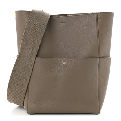 Celine Soft Grained Calfskin Sangle Bucket Bag Taupe 1 of 10