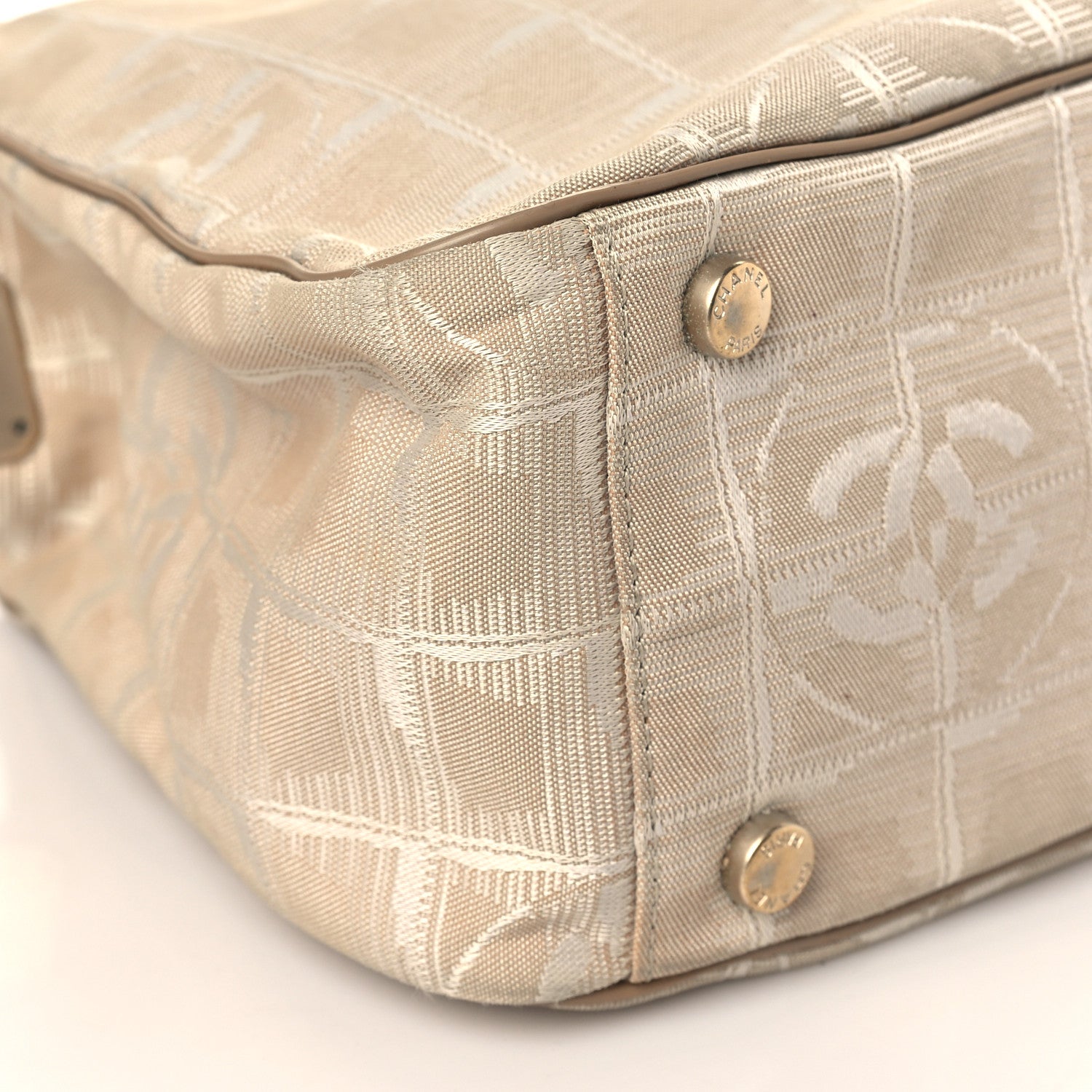 Chanel Nylon Travel Shoulder Bag Beige 9 of 14