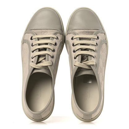 Gucci Washed Cotton GG Monogram Calfskin Womens Low Top Sneakers 35.5 White Mystic White Great White 2 of 11